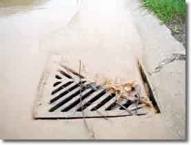 flooded storm drain